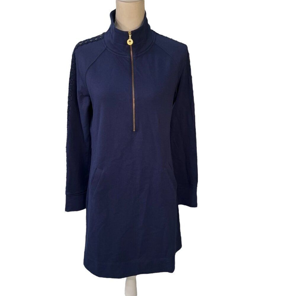 Lilly Pulitzer Skipper Popover Dress  UPF 50+ Navy Blue Size Small